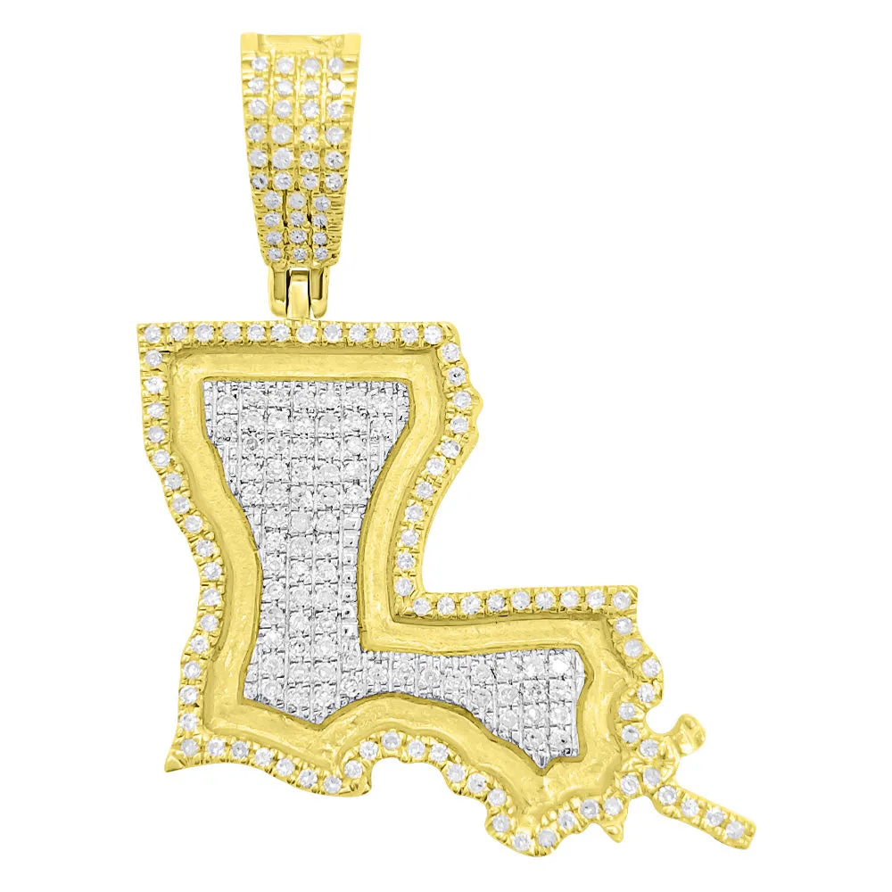 Glow in the Dark Louisiana Diamond Pendant .40cttw 10K Yellow Gold