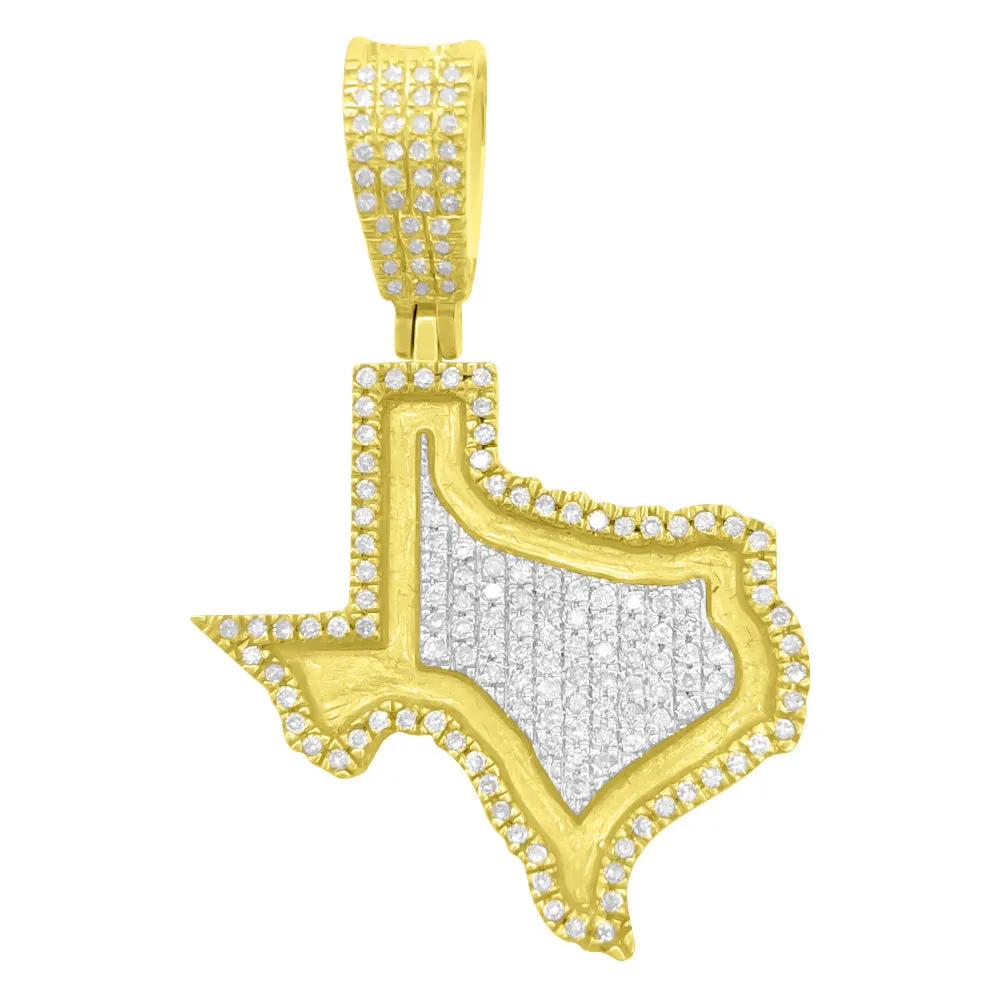 Glow in the Dark Texas Diamond Pendant .38cttw 10K Yellow Gold