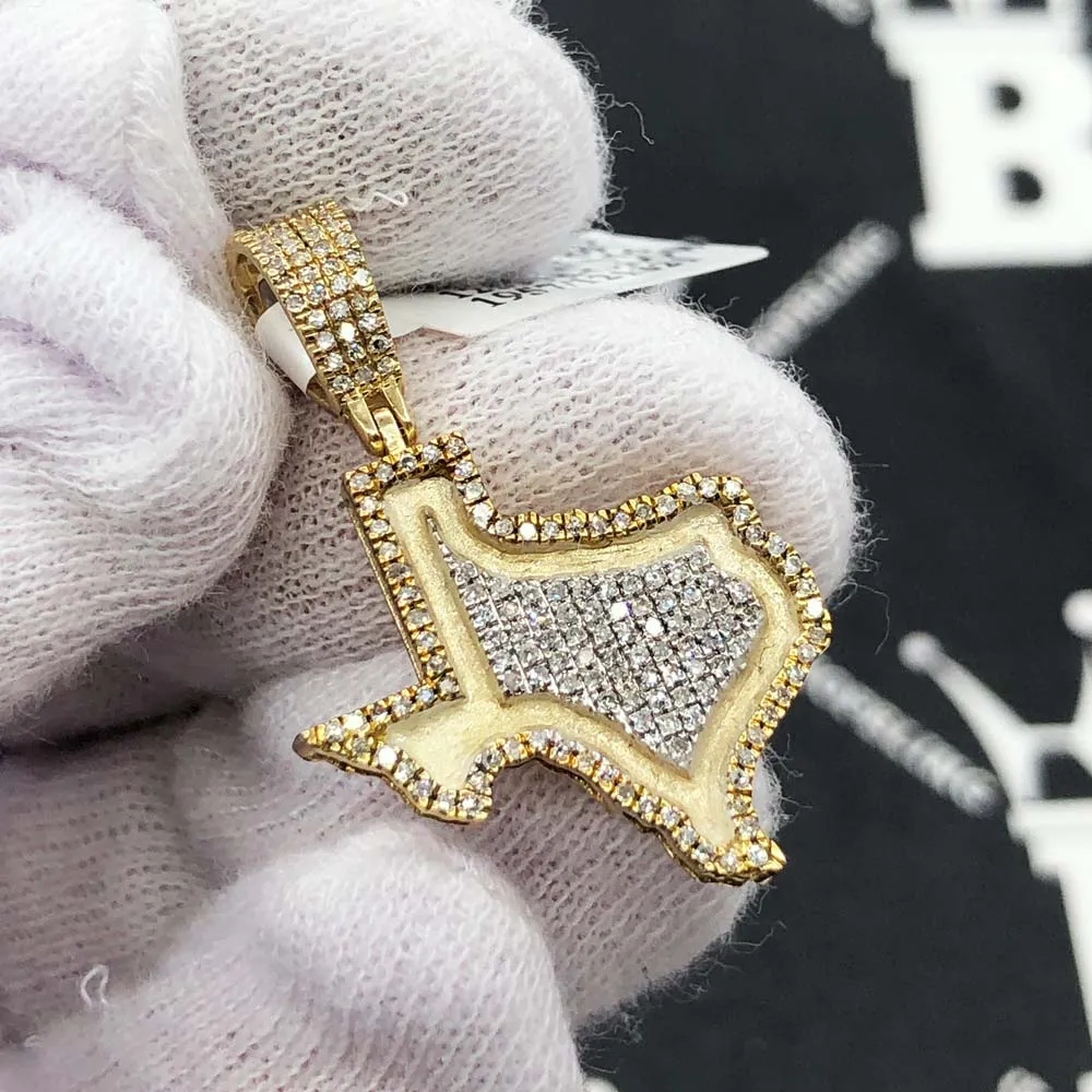 Glow in the Dark Texas Diamond Pendant .38cttw 10K Yellow Gold