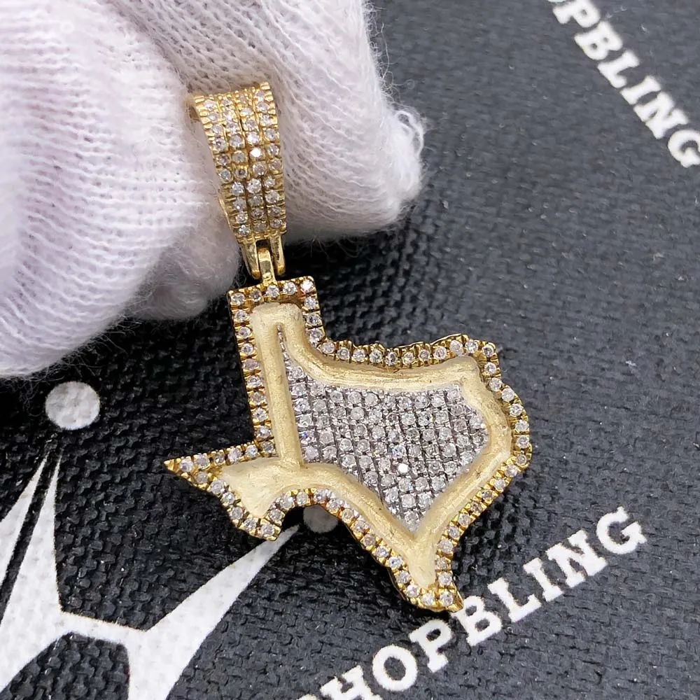 Glow in the Dark Texas Diamond Pendant .38cttw 10K Yellow Gold