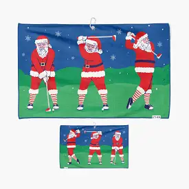 Golfing Santa Cart Golf Towel