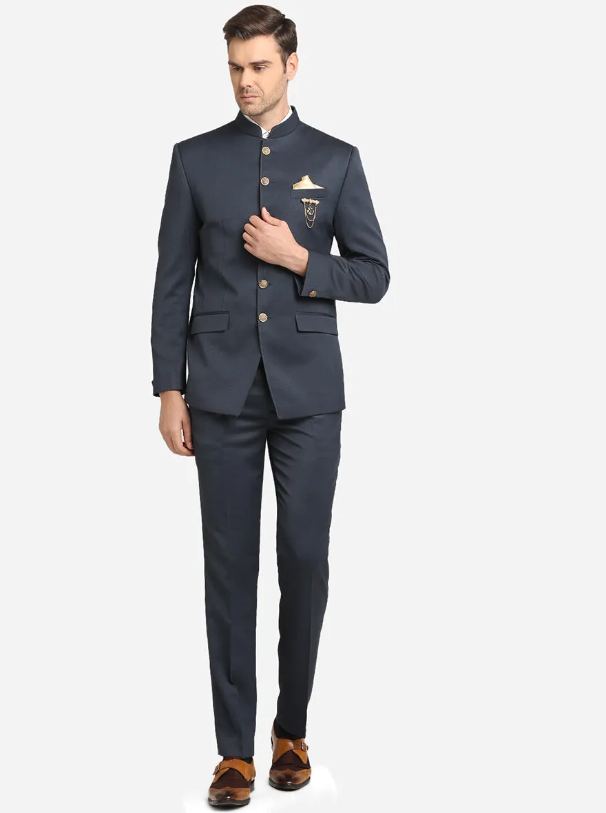 Greenish Grey Jodhpuri Suit | JadeBlue