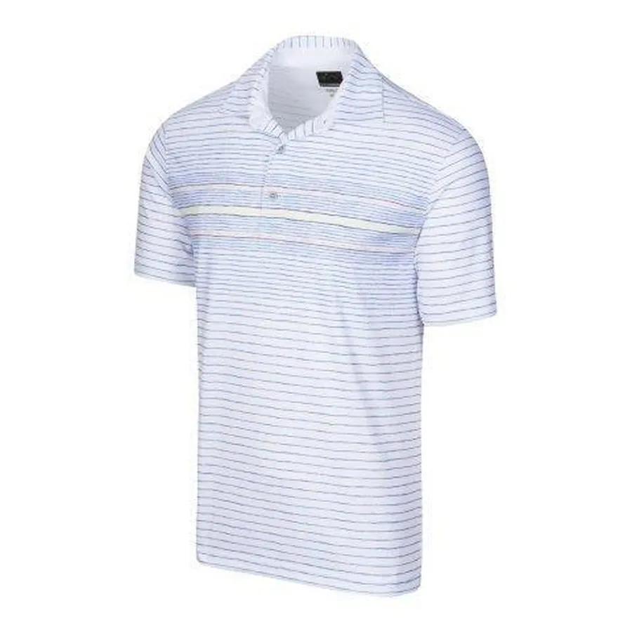 Greg Norman Men's Print Golf Polo - White