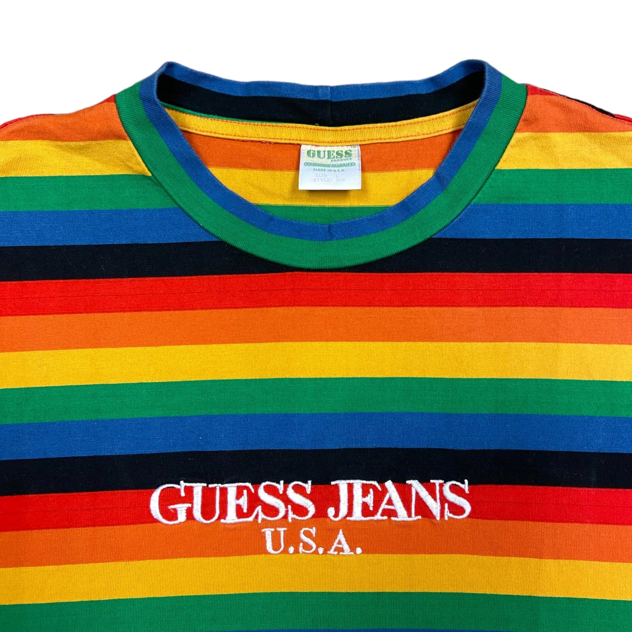 Guess Jeans Sean Wotherspoon Farmers Market Striped T-Shirt Multi (L)