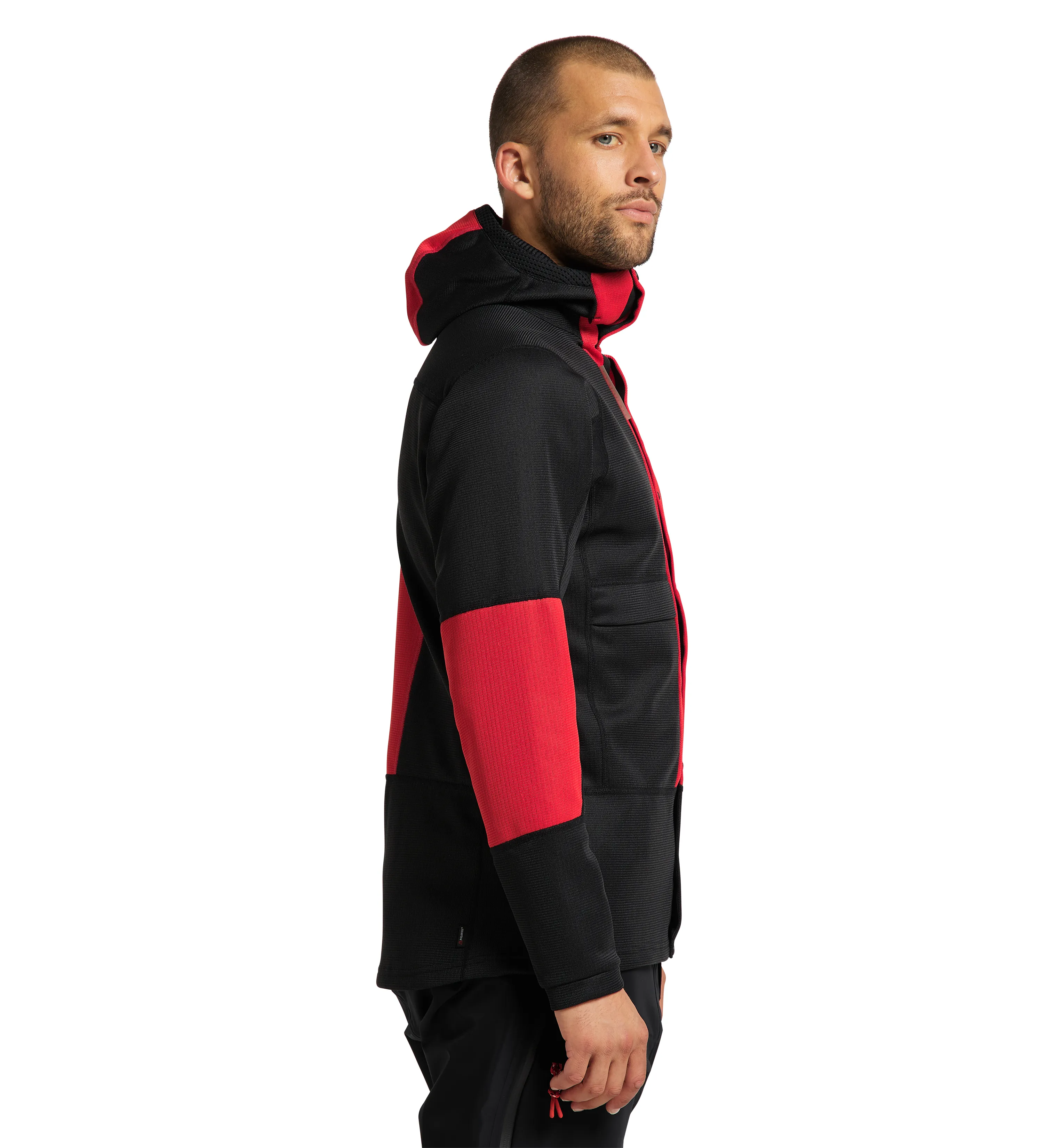 Haglöfs L.I.M ZT Sync 1 Mid Hood Men True Black/Zenith Red | Buy Haglöfs L.I.M ZT Sync 1 Mid Hood Men True Black/Zenith Red here