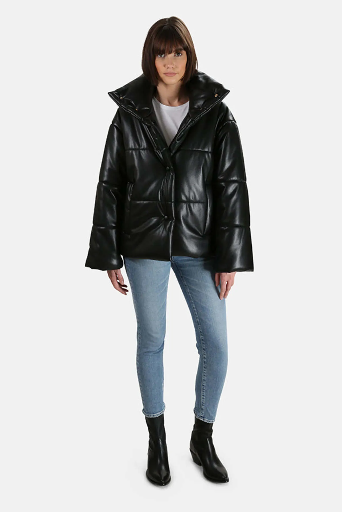 Hide Puffer Jacket - Black