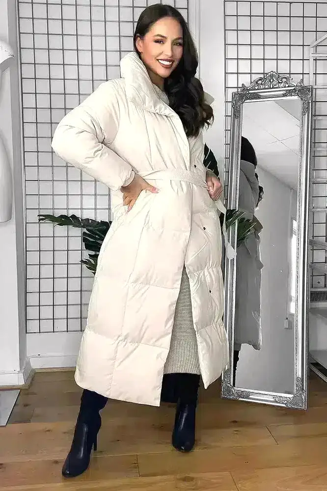 High Neck Super Padded Longline Puffer Jacket