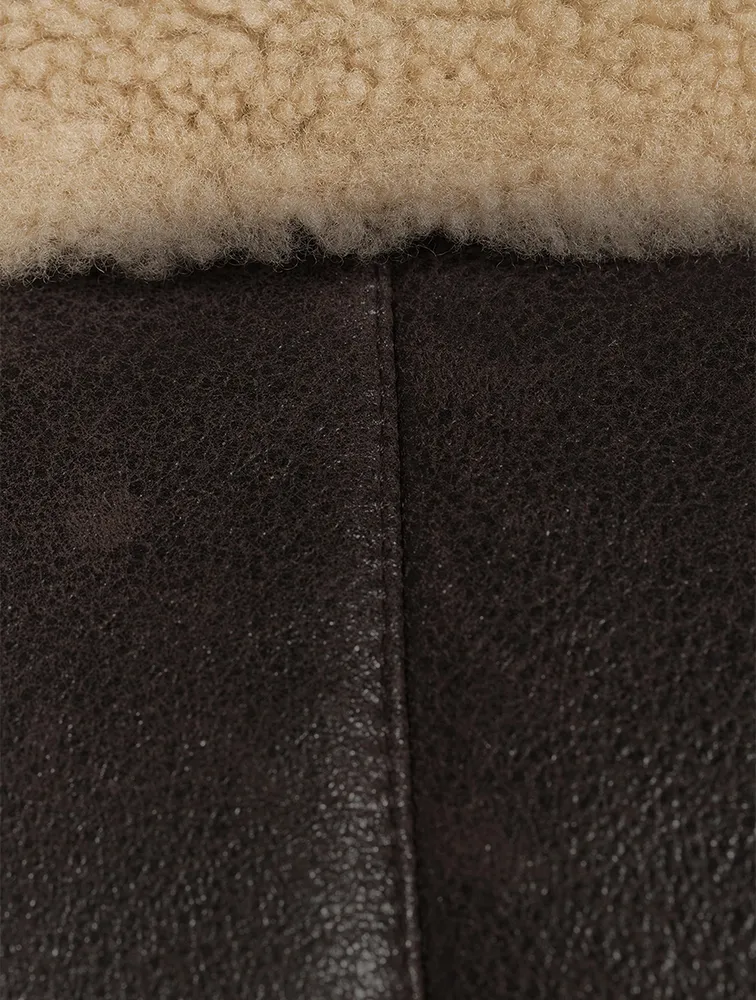 HISO Van Sheepskin Shearling Moto Jacket