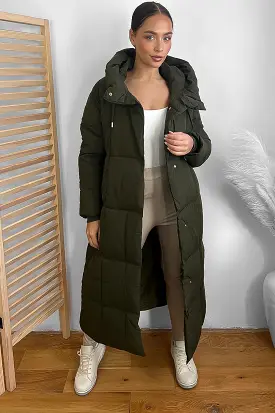 Hooded One Colour Maxi Puffer Jacket