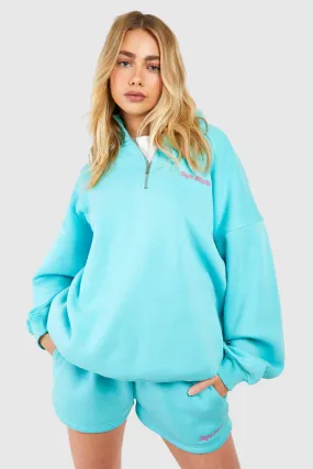 Hoodies & Sweatshirts | Dsgn Studio Script Oversized Half Zip Sweatshirt | boohoo