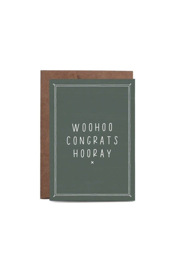 In The Daylight - Woohoo Congrats Hooray Eucalyptus - Greeting Card