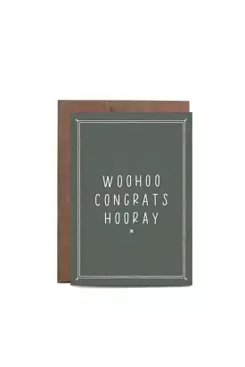 In The Daylight - Woohoo Congrats Hooray Eucalyptus - Greeting Card