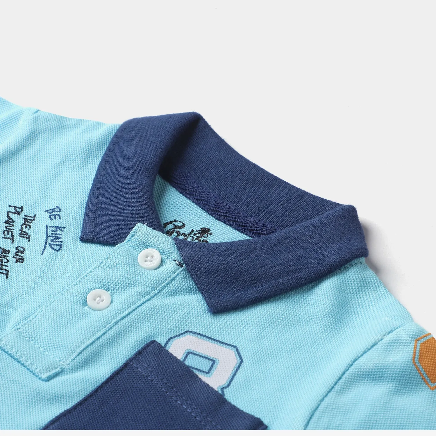 Infant Boys Cotton PK Polo Original Marines-Blue Elixri