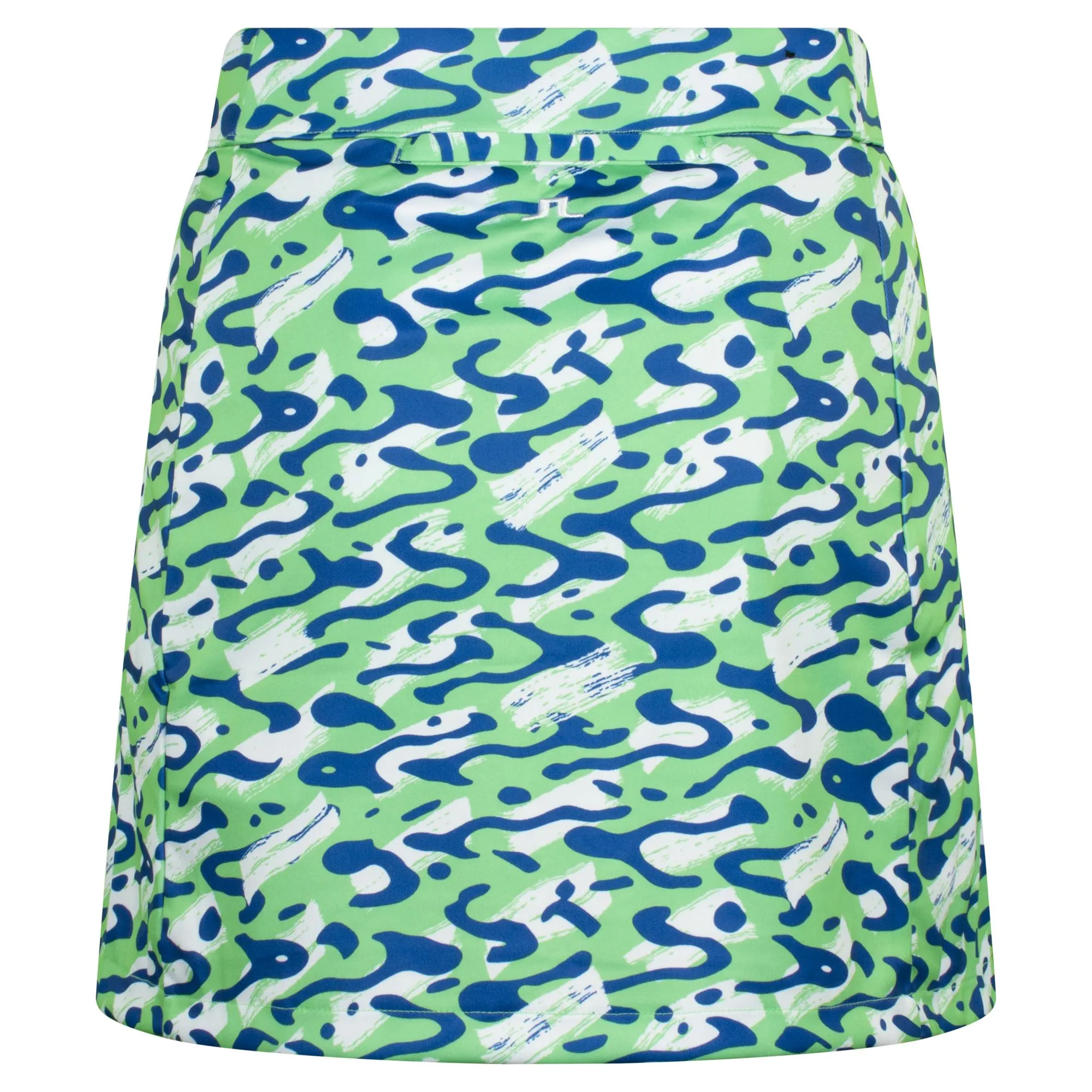 J Lindeberg Amelie Mid Print Ladies Golf Skirt Caldera Jade Cream