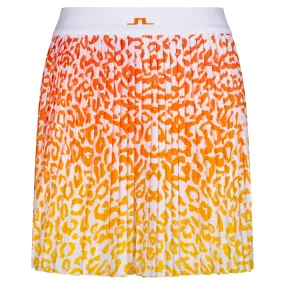 J Lindeberg Binx Print Ladies Golf Skirt Leo Reflect Sunset