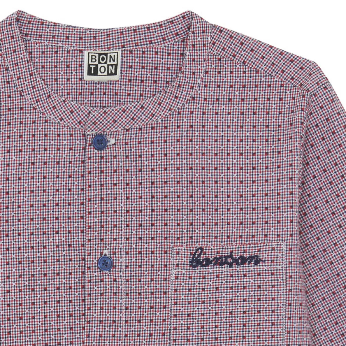 Kids Bonton Internet Shirt - Navy Blue Checks