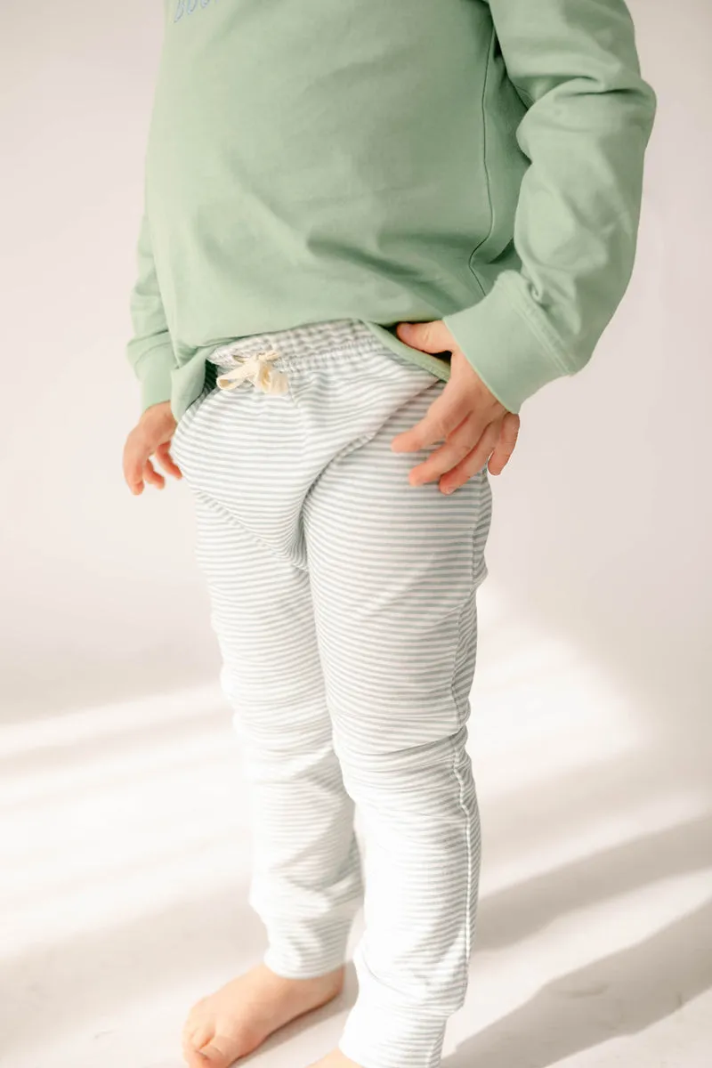 KNIT PANT - LIGHT BLUE STRIPES