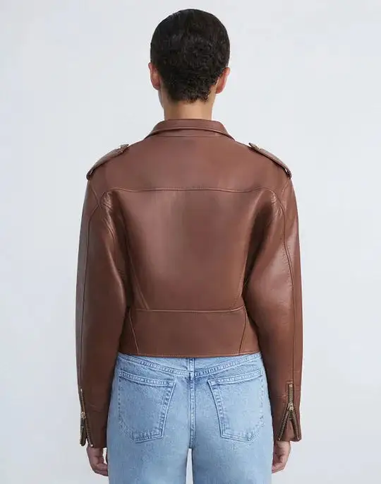 LAMBSKIN LEATHER MOTO JACKET