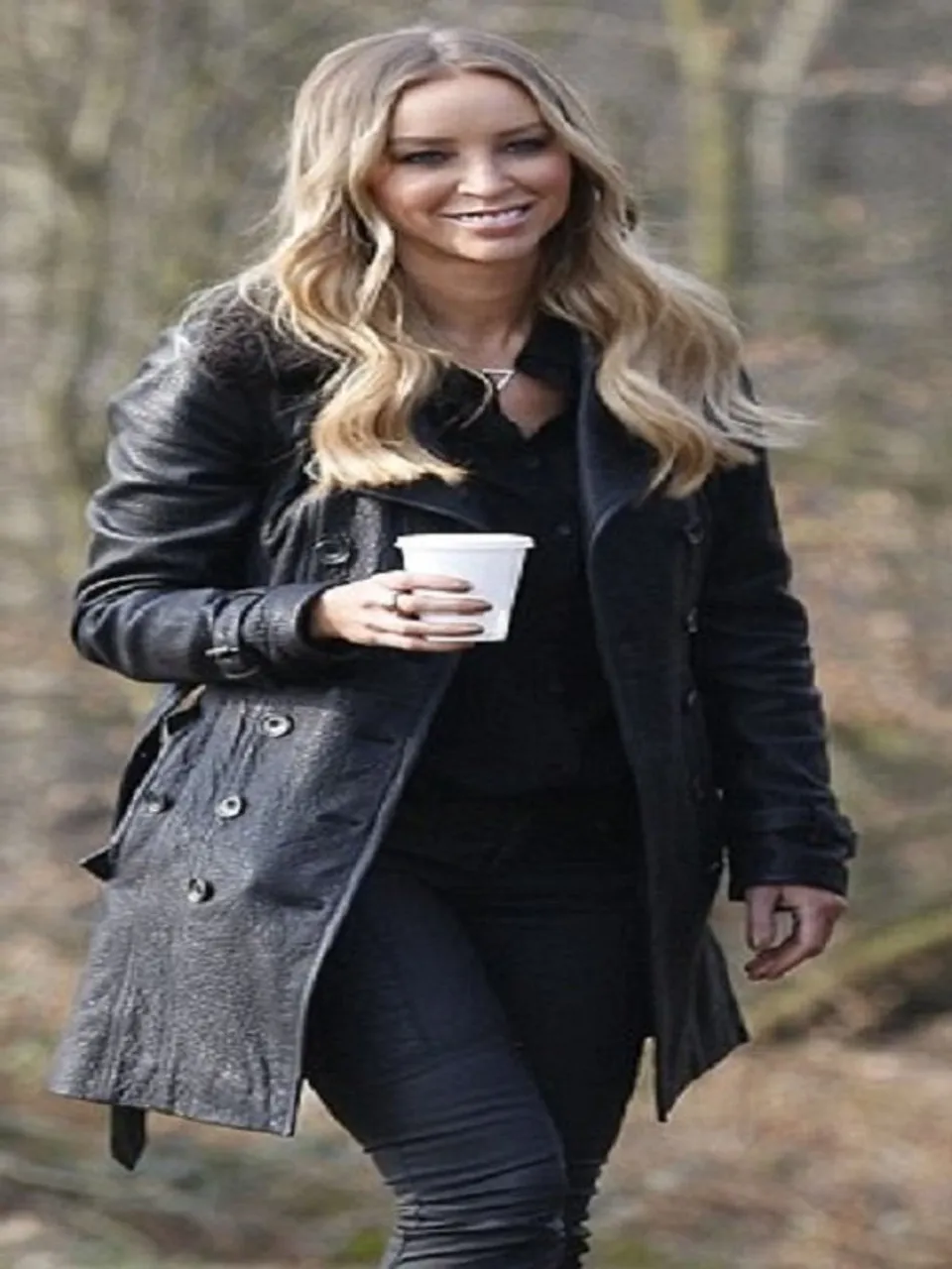 Lauren Pope Black Leather Coat