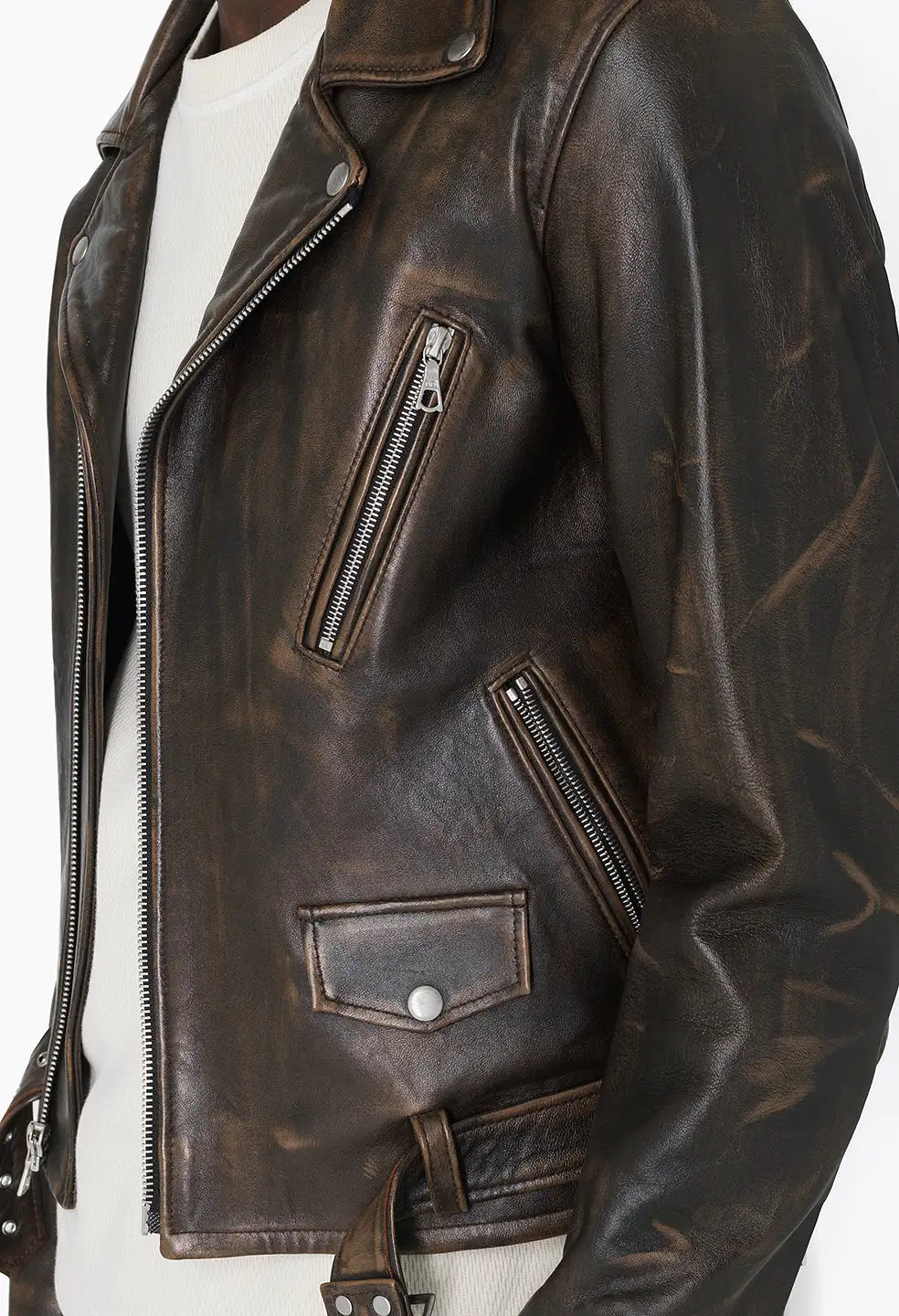 Leather Moto Jacket  / Tobacco