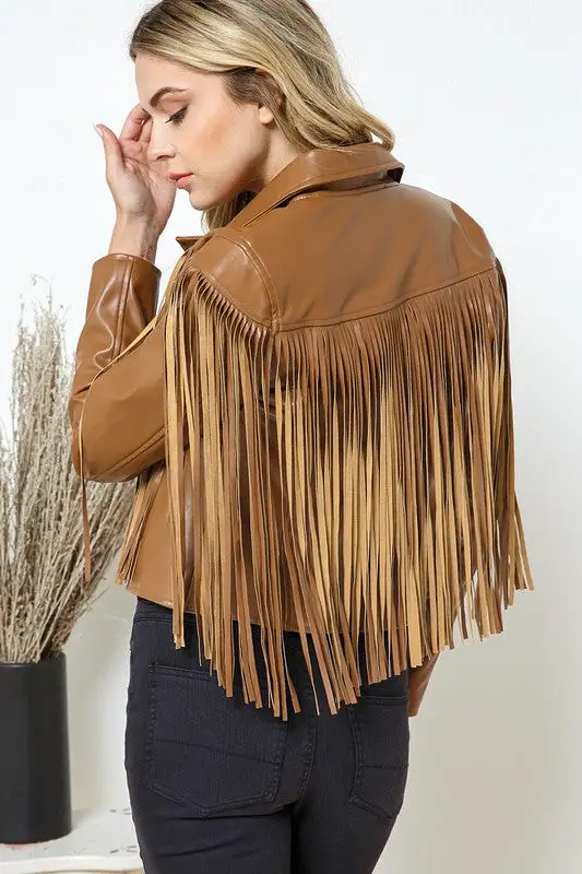 Leon Faux Leather Moto Fringe Jacket [ONLINE EXCLUSIVE]