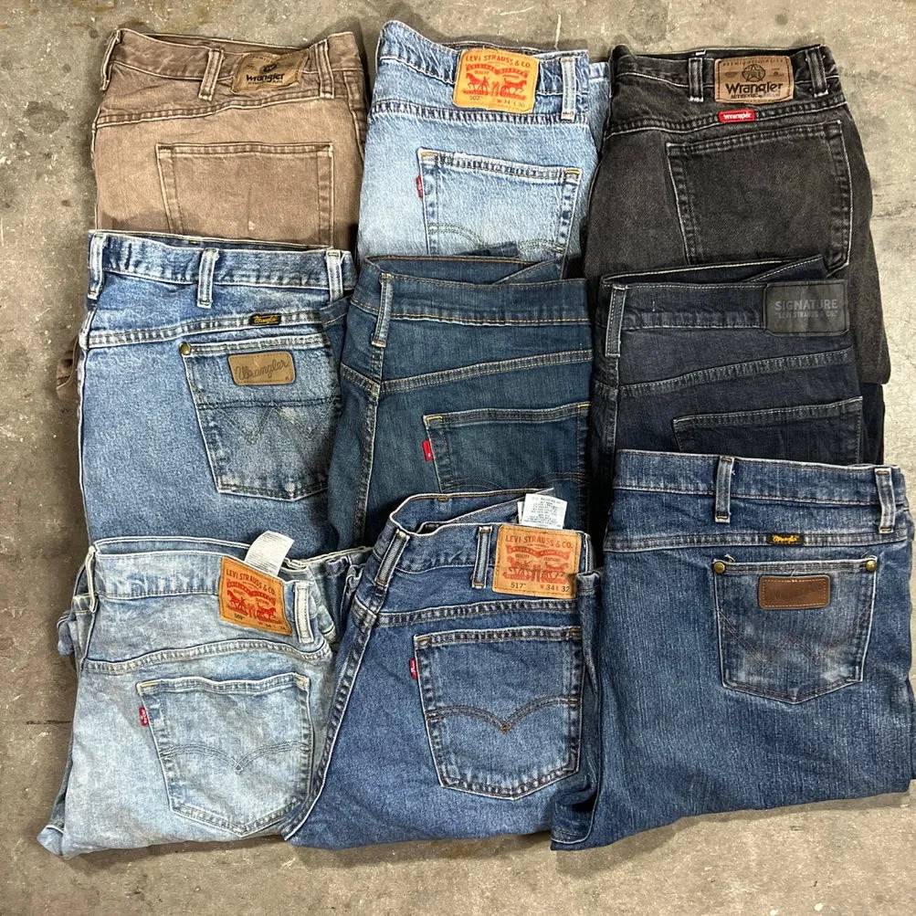 Levi's, Lee, Wrangler Jeans - 100 Pieces