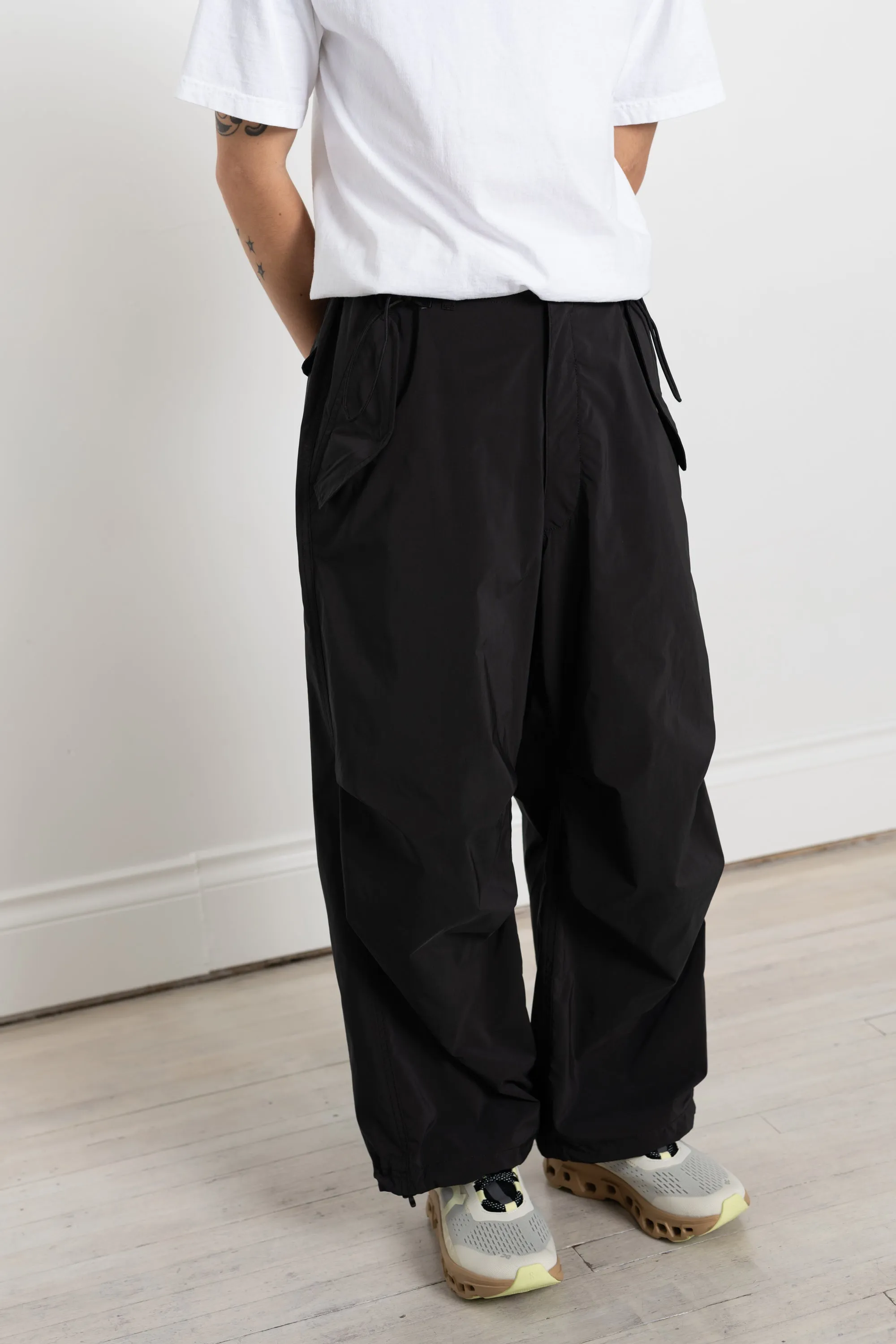 Light Military Cloth Wide Pant Off Black