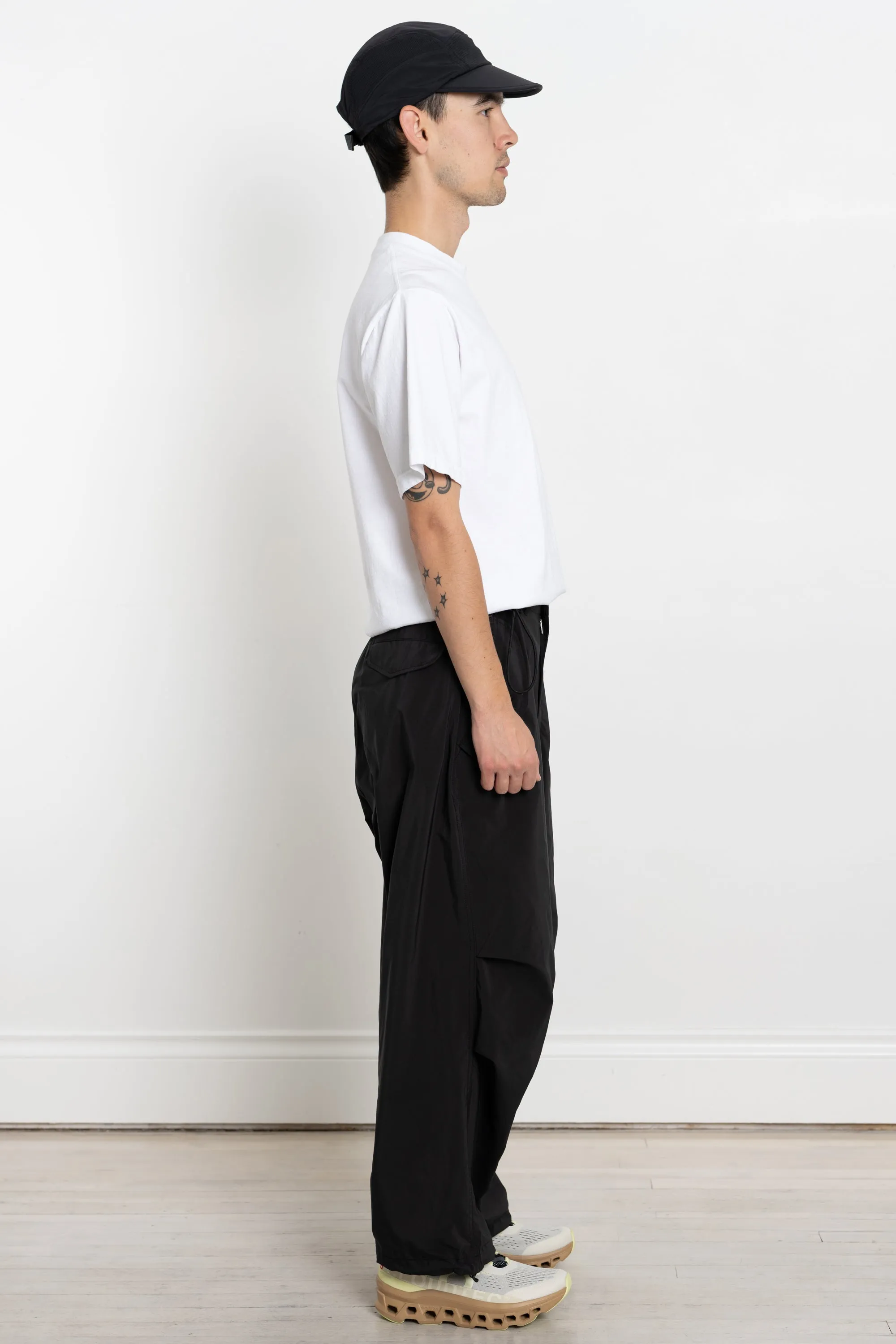 Light Military Cloth Wide Pant Off Black