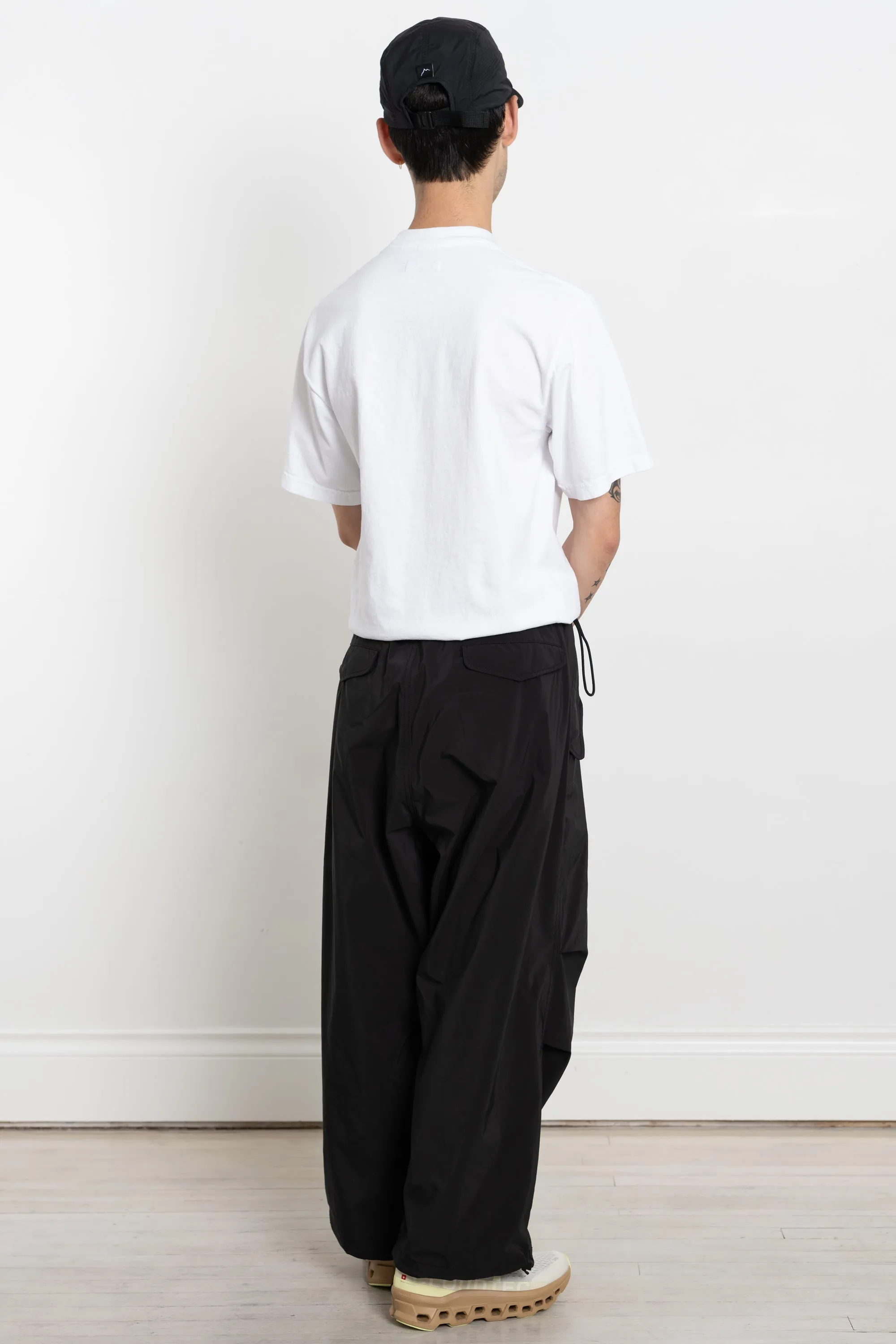 Light Military Cloth Wide Pant Off Black