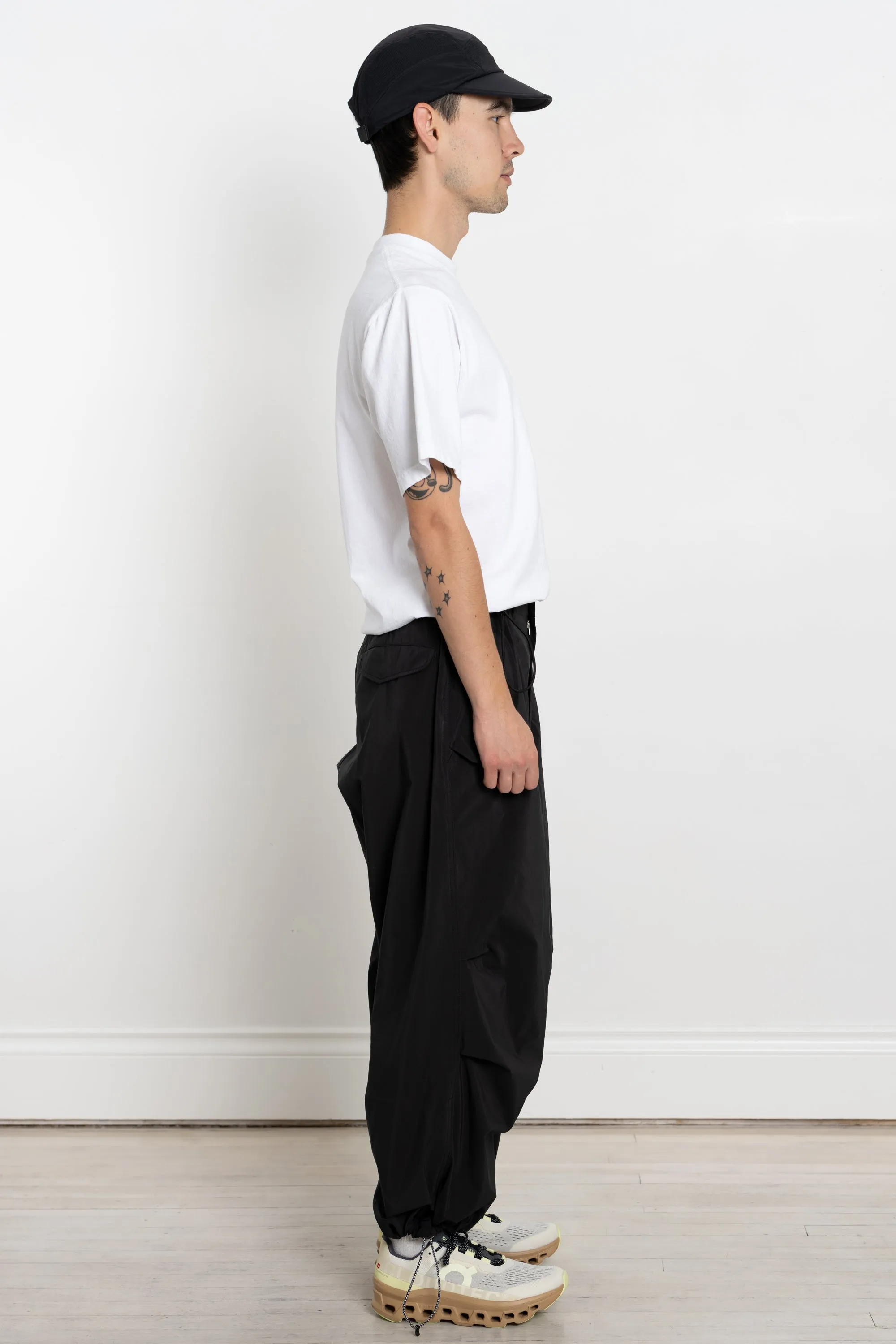 Light Military Cloth Wide Pant Off Black