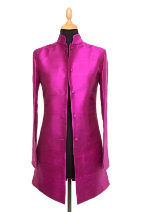 Long Nehru Jacket in Wild Orchid