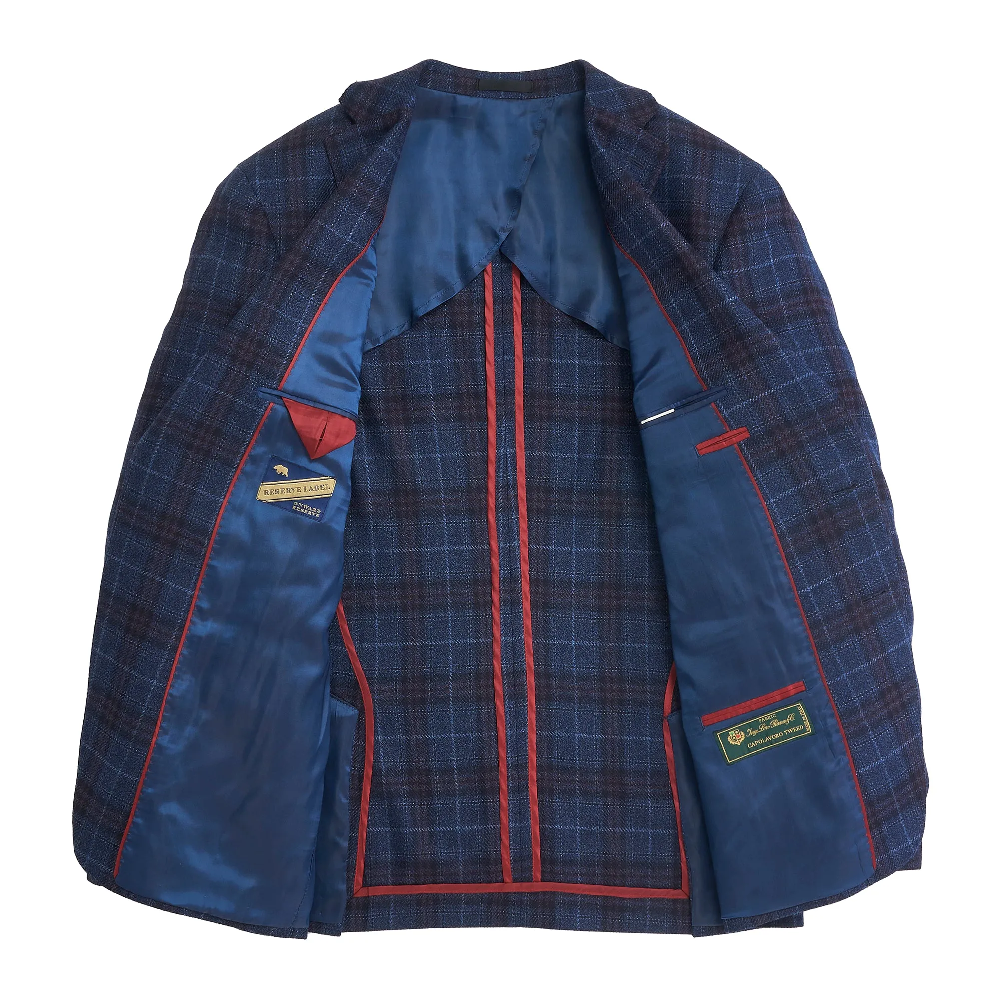 Loro Piana Moonlight/Earth Red Plaid Sport Coat