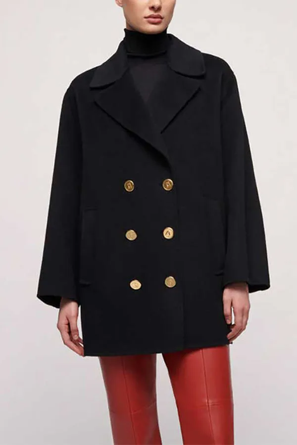 Luisa Spagnoli SUGHERO DOUBLE BREAST CABAN-STYLE COAT