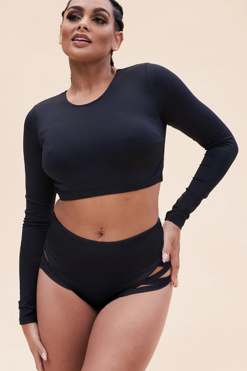 Lunalae Gia Long Sleeved Top - Recycled Black