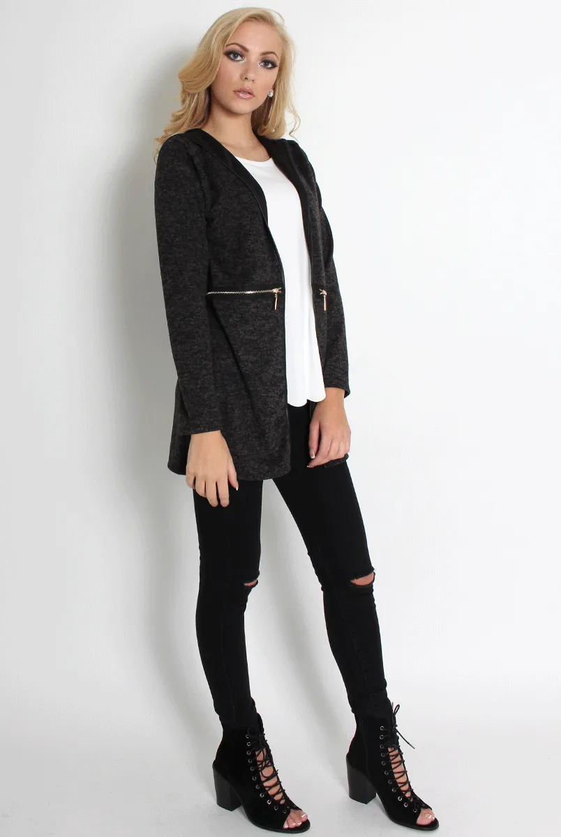 Lydia Dark Grey Hooded Jacket