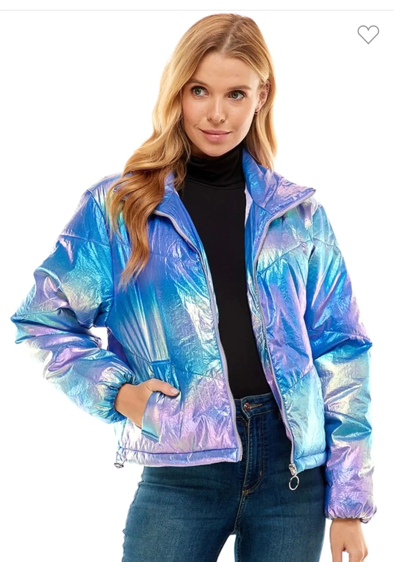 Majestic Metallic Puffer Jacket