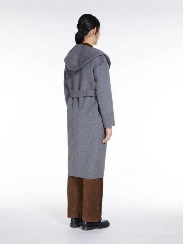 Max Mara DREAM Hooded Belted Coat 007 Gray 30 Cashmere Gibling