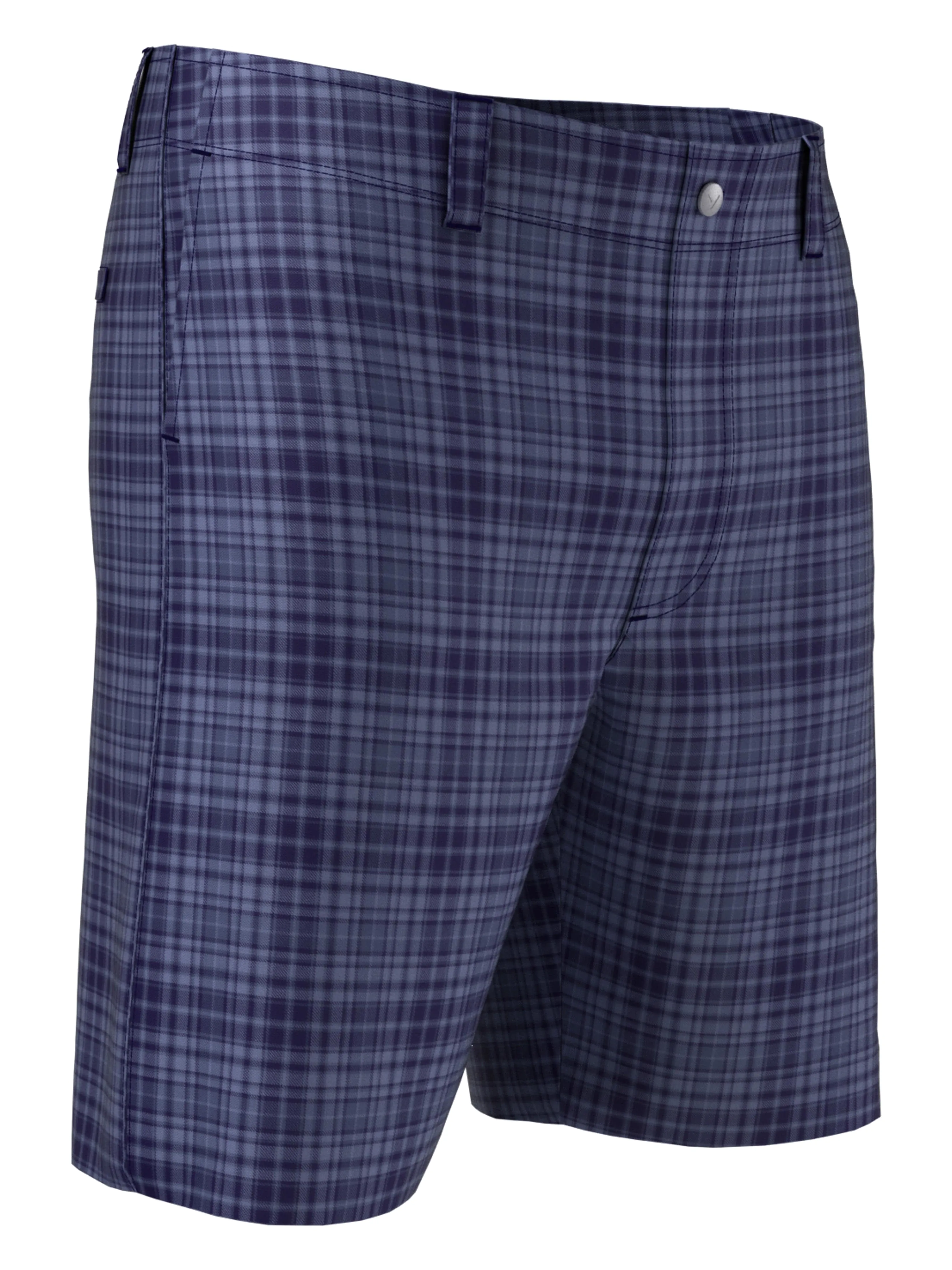 Mens Flat Front Plaid Golf Short