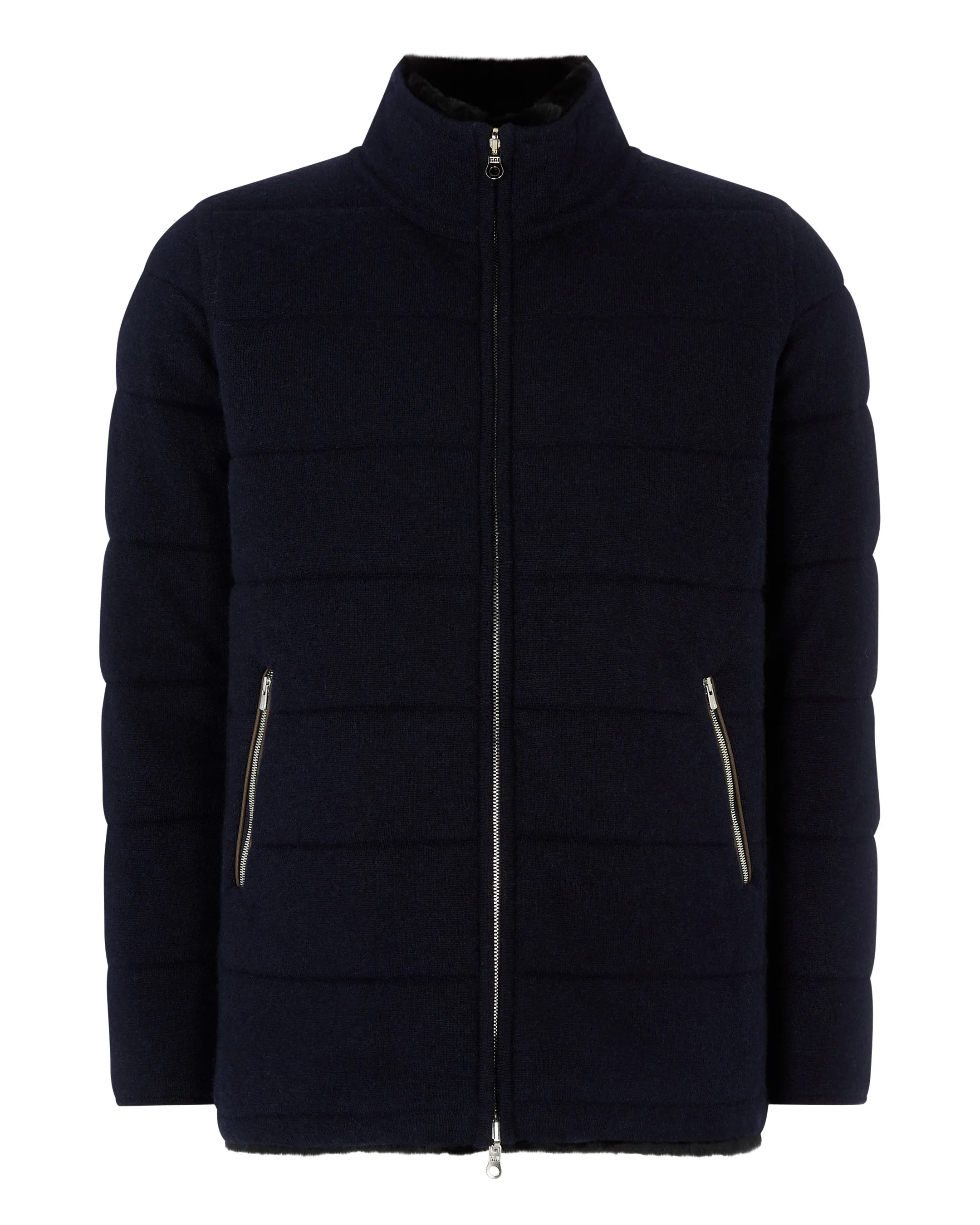 Men's Whistler Fur Quilted Jacket Navy Blue