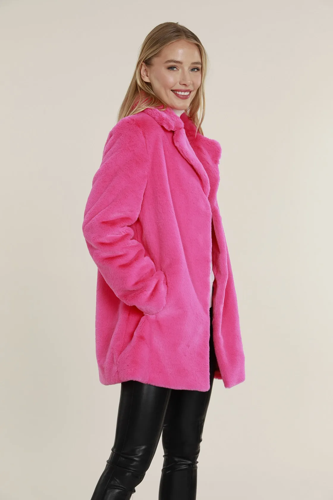 Mid Length Faux Fur Coat