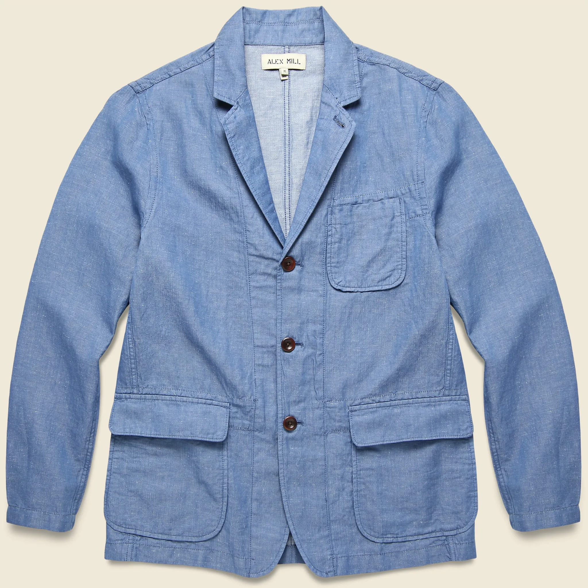 Mini Herringbone Sack Jacket - Light Blue