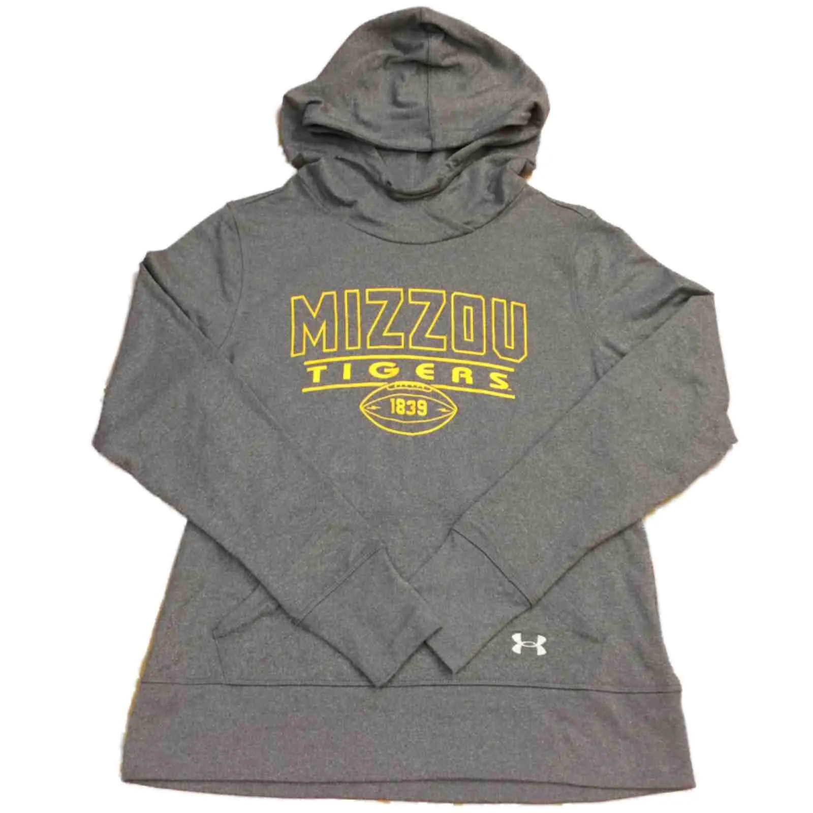 Missouri Tigers Football Under Armour Coldgear WOMENS Gray Hoodie Sweatshirt (L)