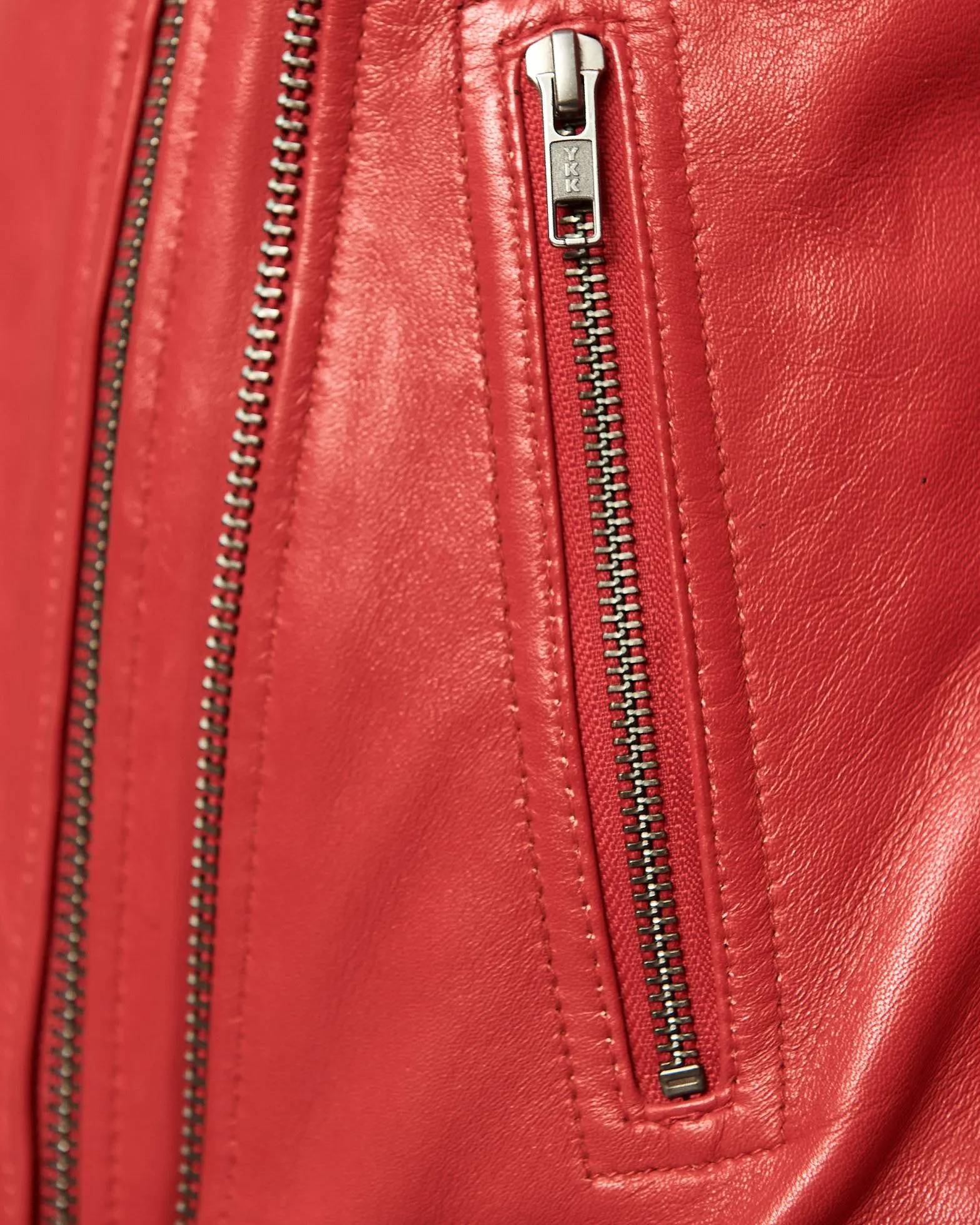 MODERN VICE DOUBLE ZIP MOTO JACKET in CANDY RED