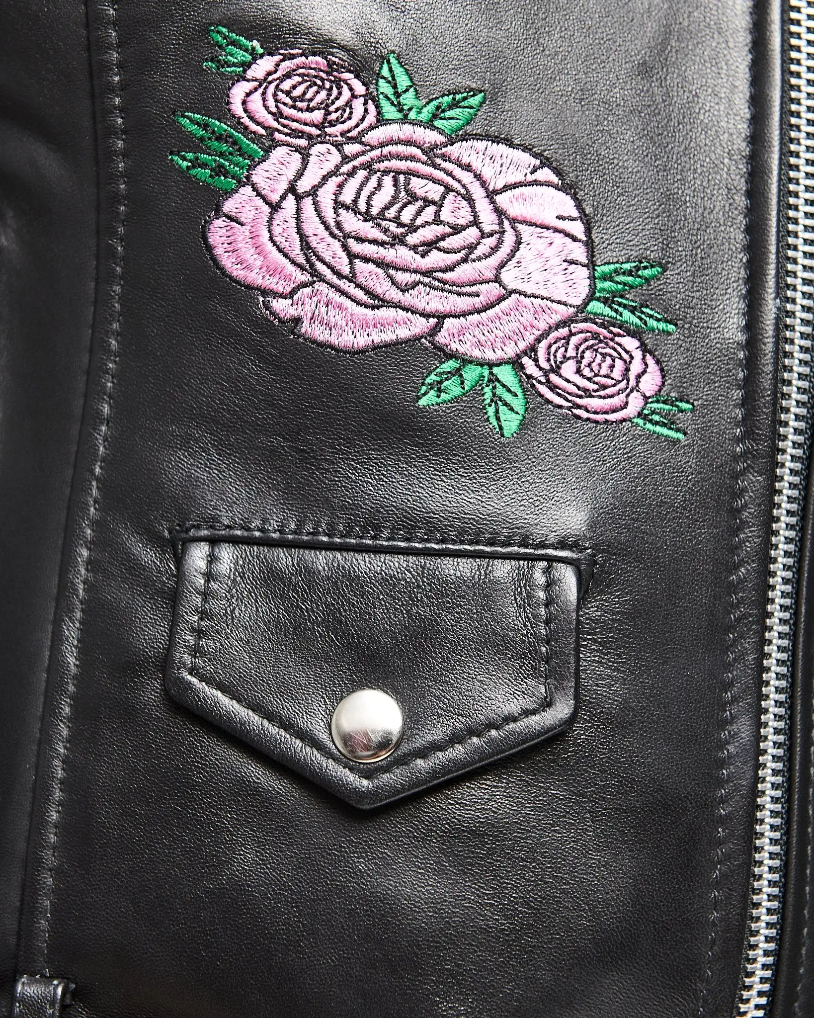 MODERN VICE EMBROIDERED MOTO JACKET