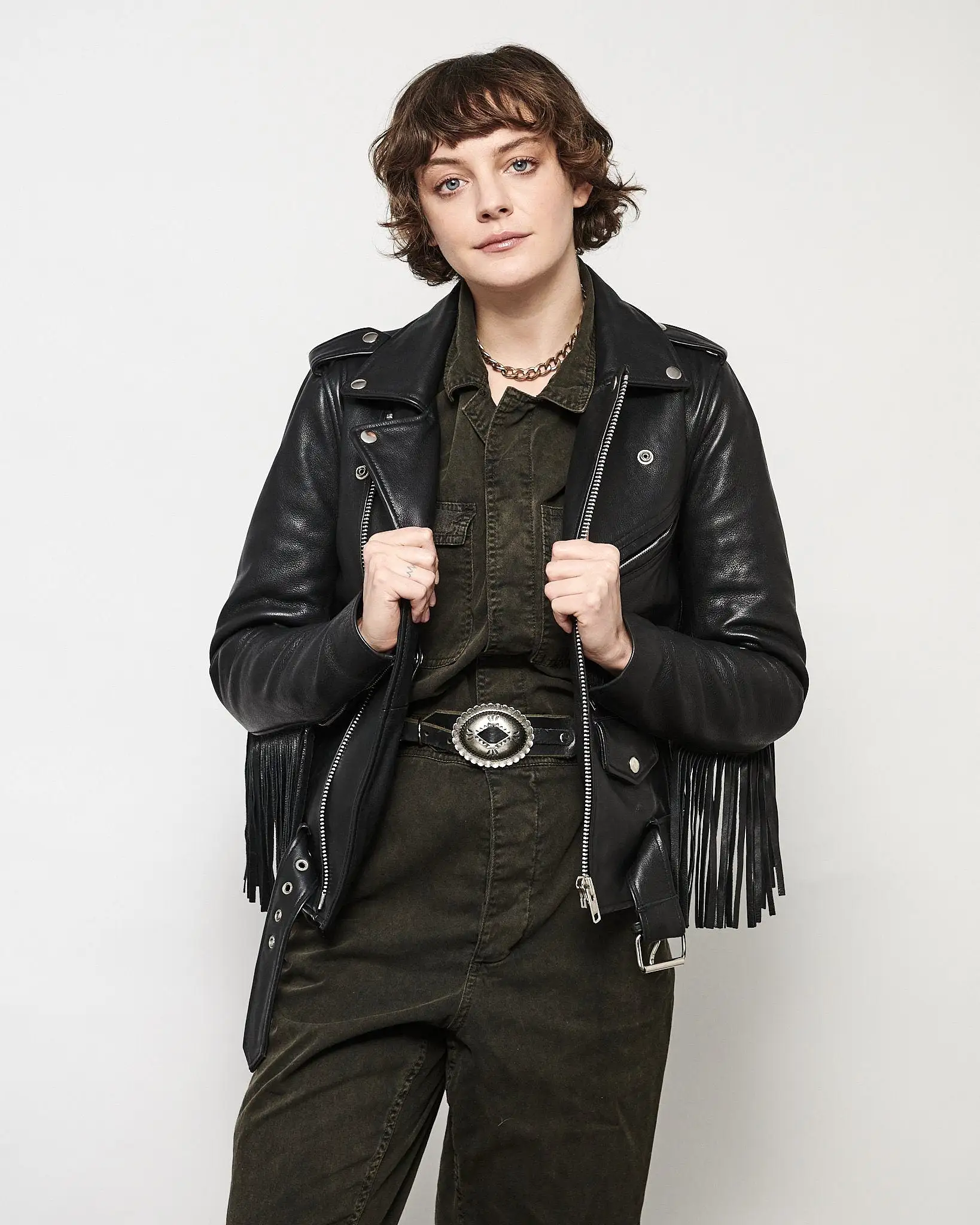 MODERN VICE FRINGE MOTO JACKET IN BLACK