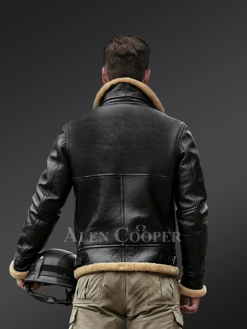 Moto-style Black Nappa Finish Shearling Jacket