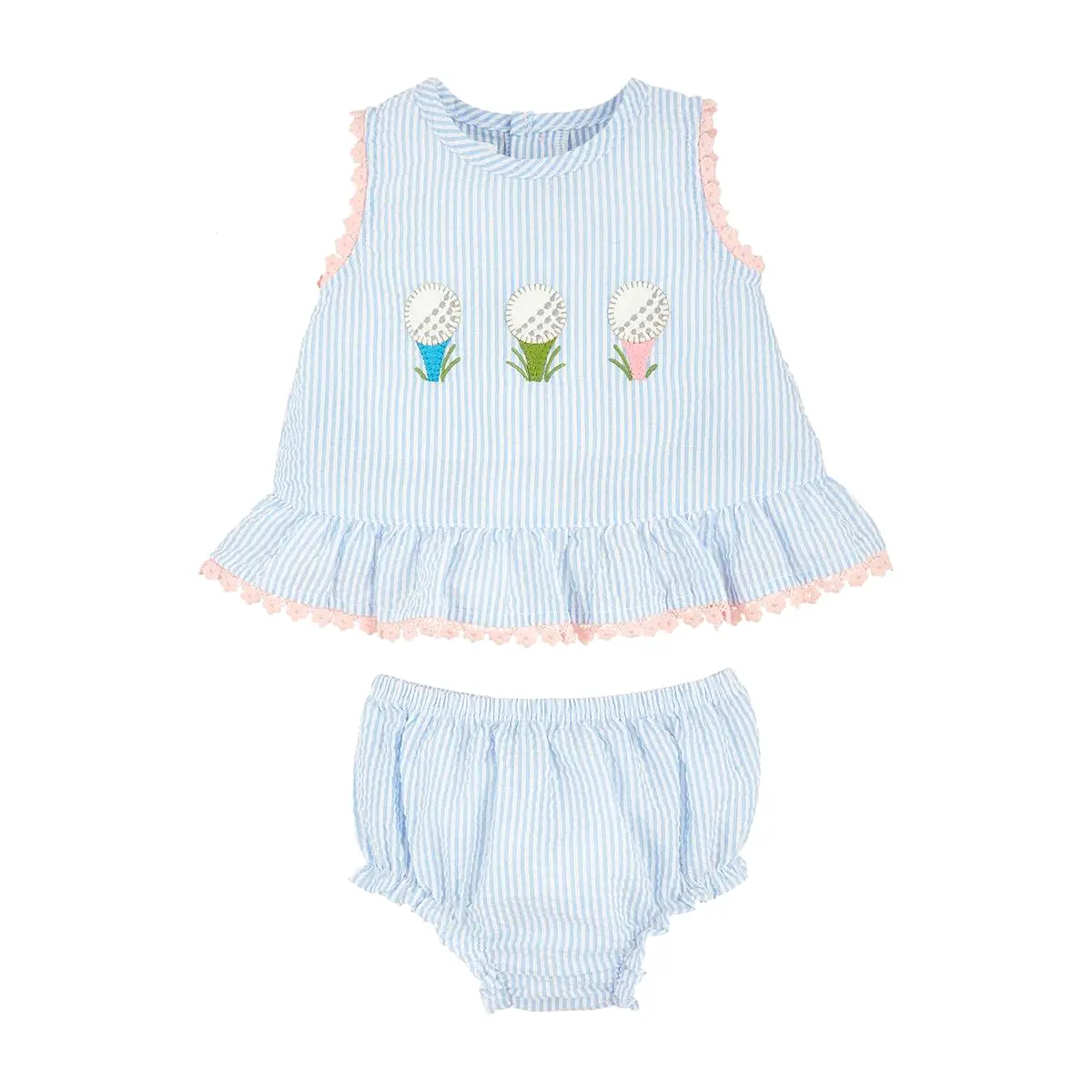 Mud Pie Seersucker Golf Pinafore Set