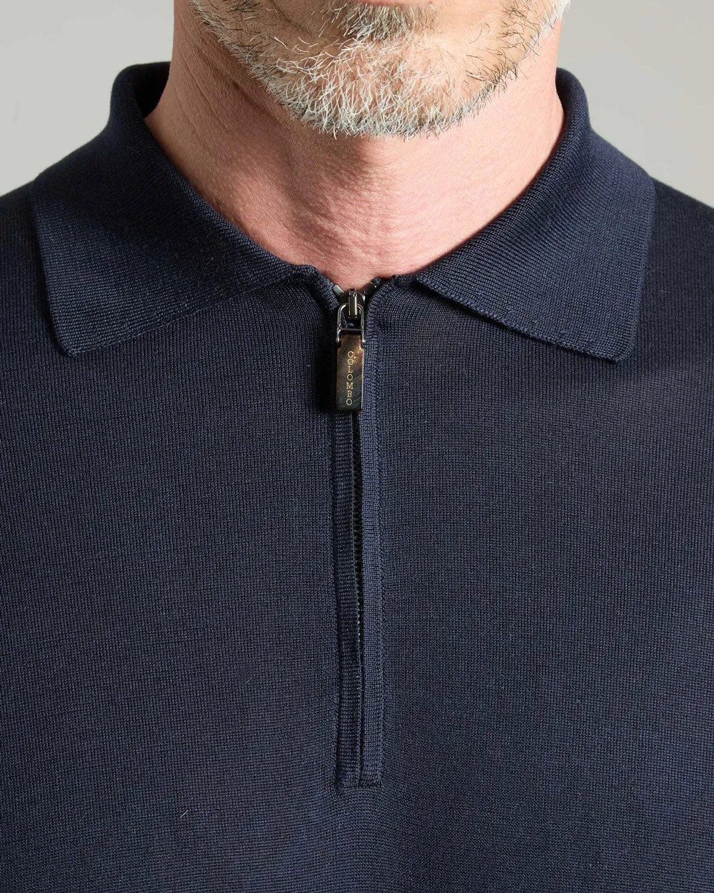 Navy Silk Polo