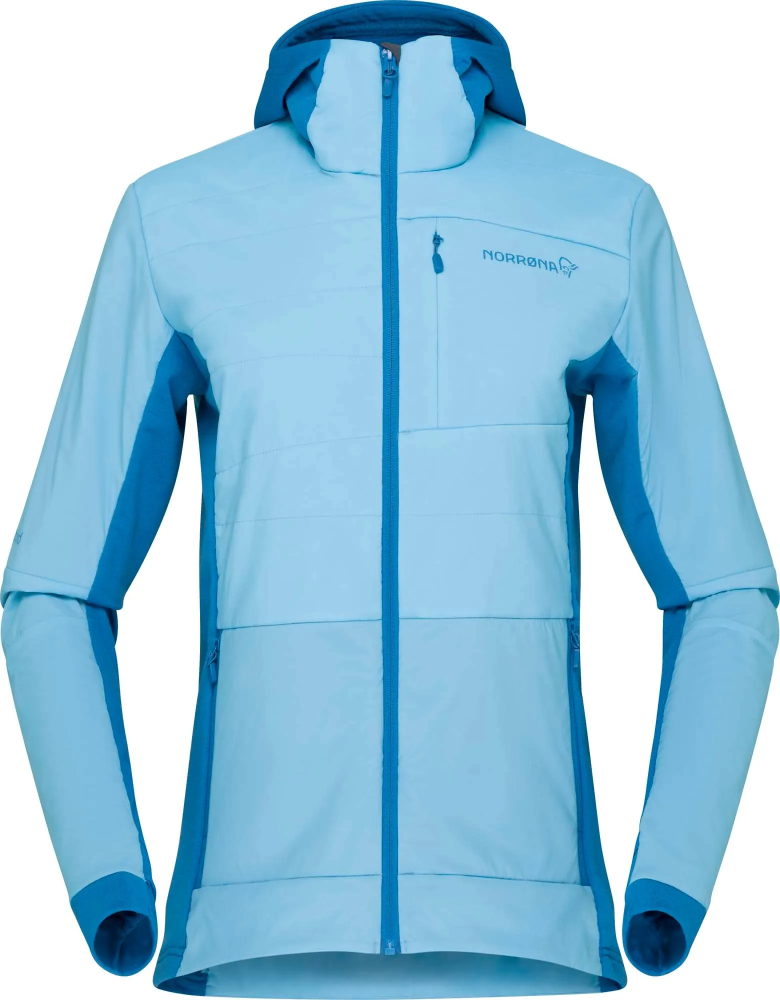 Norrøna Women's Falketind Alpha90 Insulated Zip Hood Aquarius/Mykonos Blue | Buy Norrøna Women's Falketind Alpha90 Ins