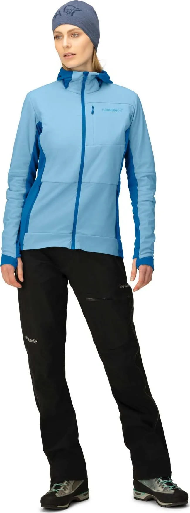 Norrøna Women's Falketind Alpha90 Insulated Zip Hood Aquarius/Mykonos Blue | Buy Norrøna Women's Falketind Alpha90 Ins